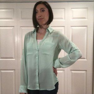 Express, The Portofino Shirt- Light Green